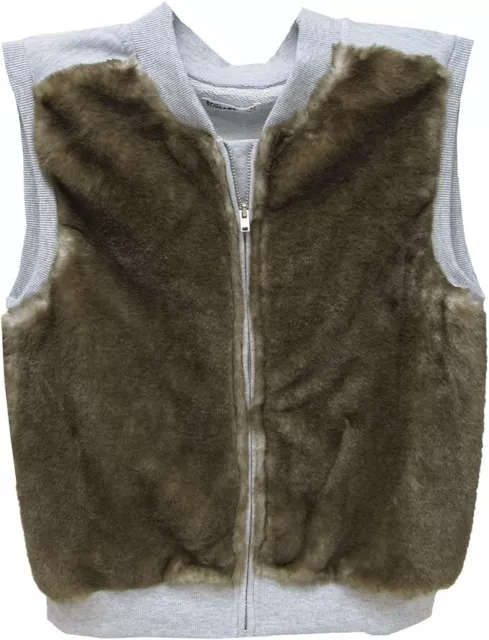 Epic Threads Girls' Faux Fur Vest Lt Grey Heather Large 56-61" 74-100Lbs