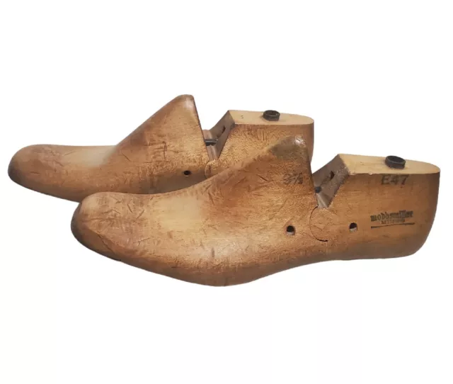 Vintage Rustic Wooden Shoe Last Pair Cobbler Making Mold Mobbsmiller Kettering
