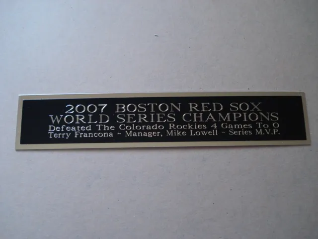 Boston Red Sox 2007 World Series Nameplate For A Baseball Helmet Case 1.5 X 8