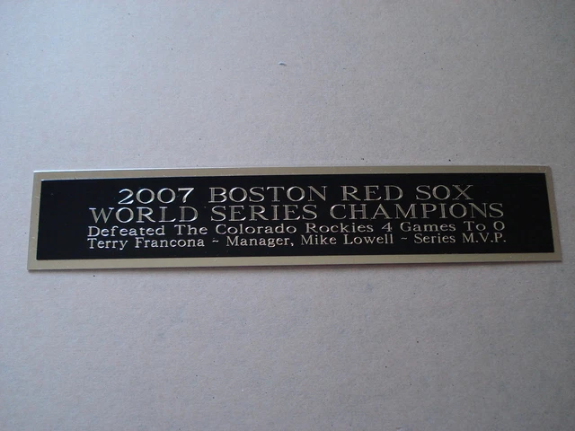 Boston Red Sox 2007 World Series Nameplate For A Baseball Helmet Case 1.5 X 8