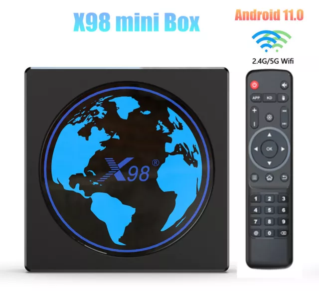 X98 mini Amlogic S905W2 TV Box Android 11 4G 32/64GB Support AV1 Wifi BT TV Box