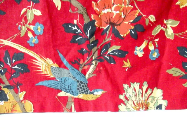 Pottery Barn Brighton blue bird & floral red bed skirt Full size