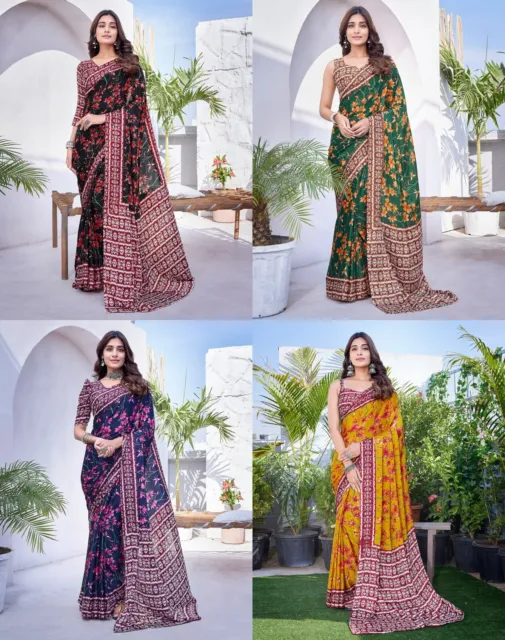 Saree Blouse Wedding Designer Party Wear NewSari Indian Pakistani New Bollywood