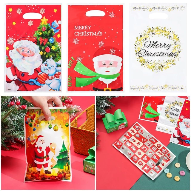 Sacchetti caramelle di Natale imballaggi in plastica Babbo Natale alce