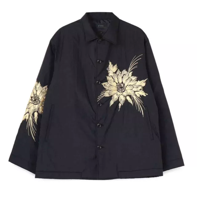 Yohji Yamamoto Style SYTE Nylon Lightweight Embroidered Floral Loose Jacket Coat