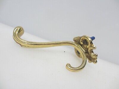 Late Vintage Brass Coat Hook Hanger Old Retro French Rococo Stye