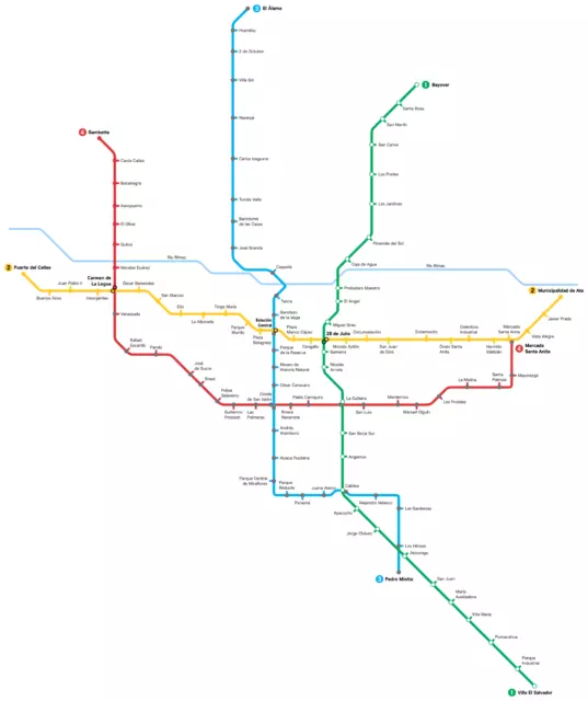 LIMA AND CALLAO Peru Metro System Subway Diagram Transit Map Train ...