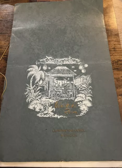 Vintage Restaurant Menu Waikiki Room