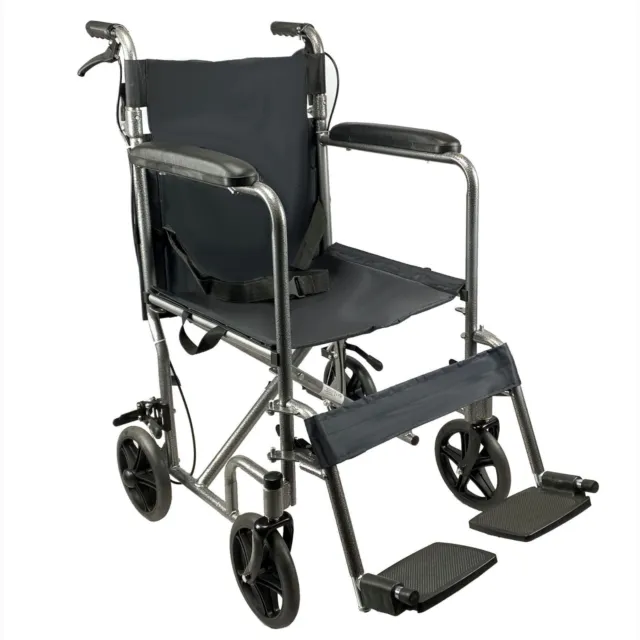 Ultra Lightweight Folding Wheelchair 10kg with Attendant Brake Travel Transit