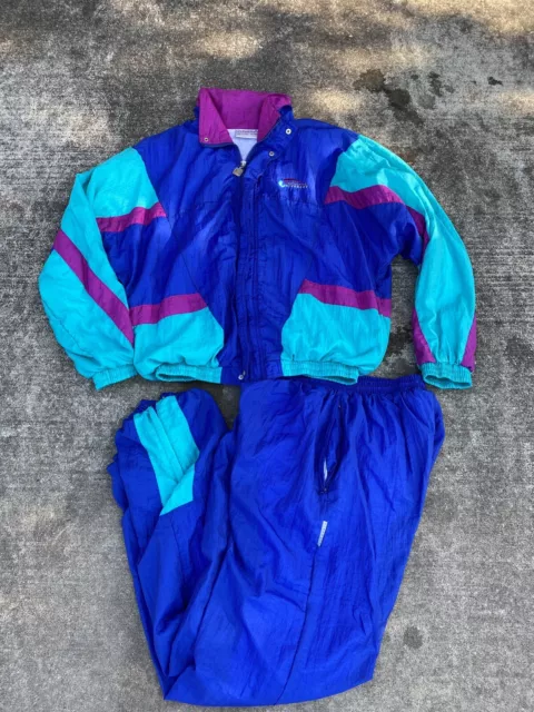 Vintage Givenchy Windbreaker Tracksuit Pants Jacket XL 80s 90s Color block Set