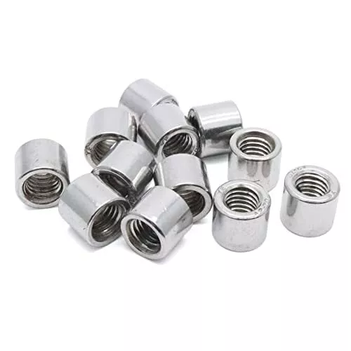 12Pcs M8 Thread Round Coupling Nut Stainless Steel Sleeve Stud Nut Connecting...