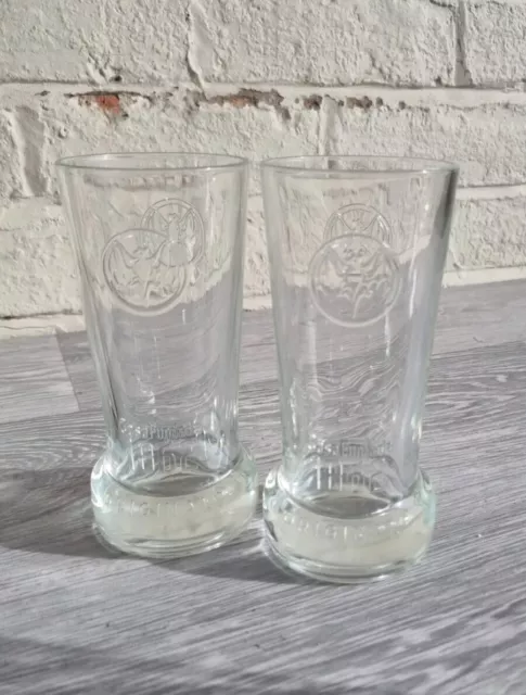 Bacardi Glass 1862 Heavy Base Original Embossed Glass X Two