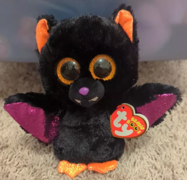 Ty Beanie Boos RAVEN the Halloween Bat 6" (Claire's Exclusive) NEW MWMT