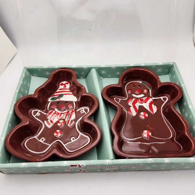 Gingerbread men RAMEKINS dishes candy New In Box VINTAGE BAKE SAFE