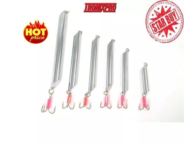 10 Tronix Chrome Bar Pirks For Sea Fishing Norway Nordic Boat Rod Cod Lures Rigs