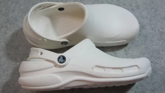 CROCS BISTRO CLOG Men's 11 Womens 9 White Slip Resistant Shoes Slip On ...