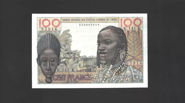 100 Francs Banque Centrale Des États De L’Afrique De L’ouest du 20-3-1961 spl+