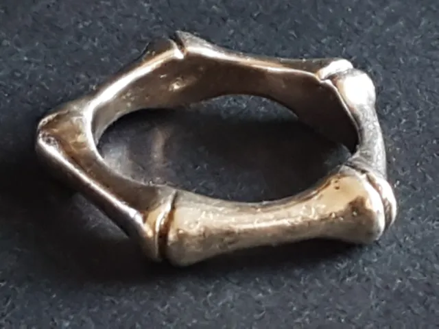 Außergewöhnlicher Knochen Ring echt 925 Silber - Größe 54 Skull gothic