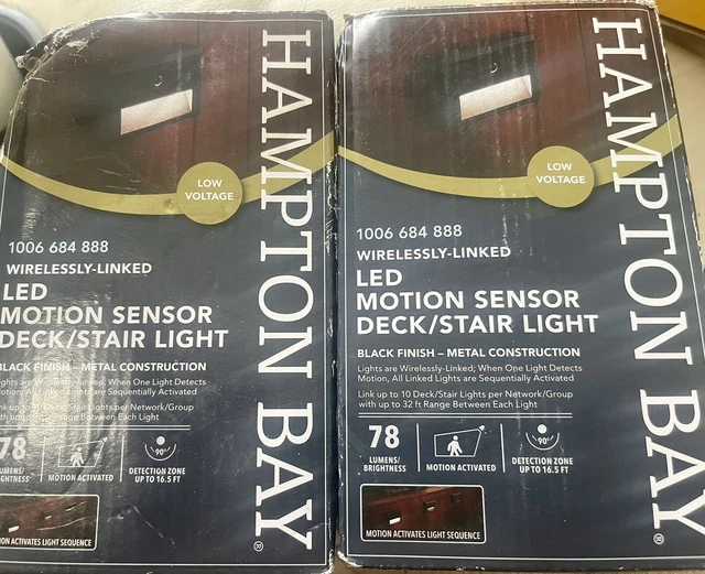 HAMPTON BAY MOTION Sensor Deck/Stair Light Low Voltage Black Finish TWO