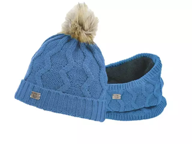 Buses hat and loop EVOLET, ice blue, in set