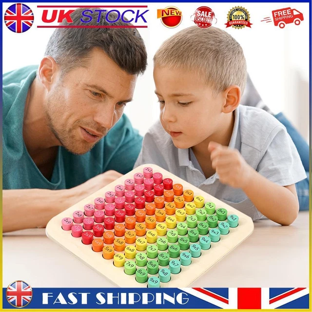 Baby's Math Table BABY WOODEN TOYS 9x9 Multiplication Table Math Blocks Toy Montessori ...