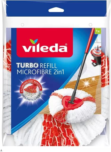 Vileda 161822 Recharge microfibres pour Spin & Clean, Blanc, 1 pièce