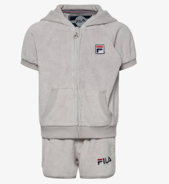 FILA Ragazze Spugna Completo 2 Pezzi Set Giacca & Pantaloncini Taglia