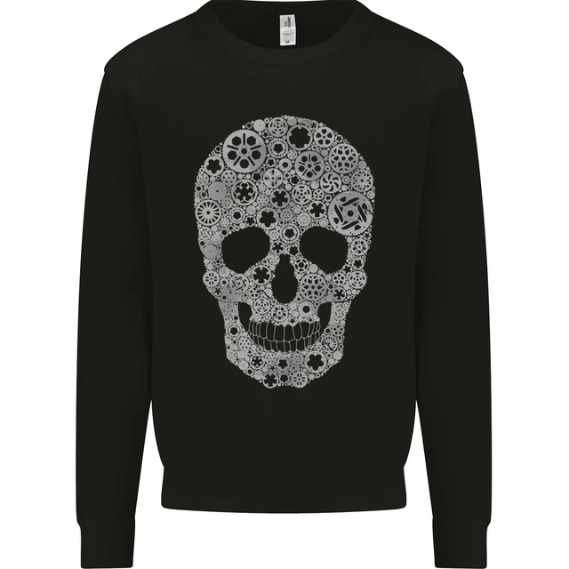 Felpa Maglione Gear Skull Biker Moto Auto Bambini