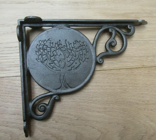 PAIR OF 9" FEVER TREE Cast iron rustic vintage retro old shelf support brackets 2
