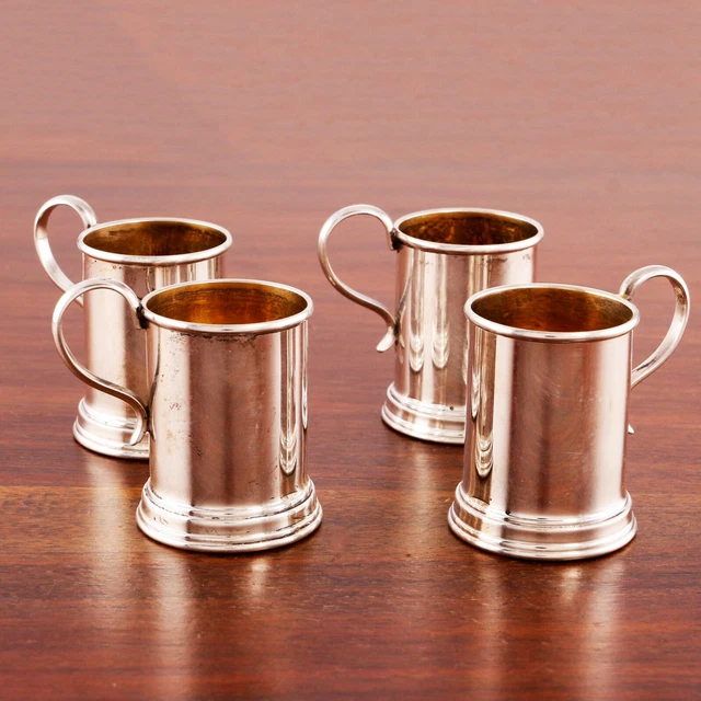 4 Lunt Sterling Silver Parcel Gilt Cordials Traditional 18Thc Style  No Mono