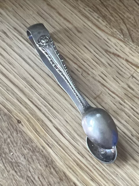 antique silver plated sugar tongs