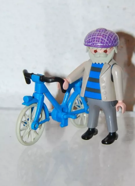 Playmobil älterer Herr Opa mit Fahrrad