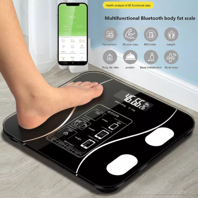 Bathroom Digital Smart Scales for Body Weight Bluetooth Weighing Scale Fat BMI