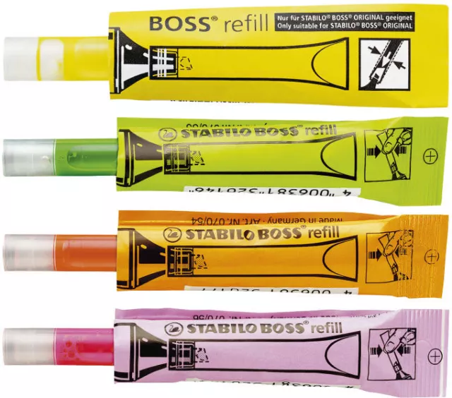 5 x Nachfüllsystem Stabilo BOSS refill 3 ml für Textmarker Farbe wählbar