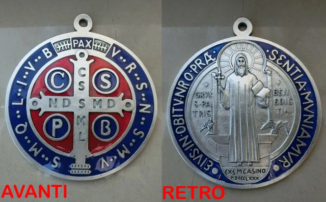 Croce Di San Benedetto Esorcismo 60.400.31 MEDAGLIA CROCE Di San Benedetto Smaltato Esorcismo Argento 10