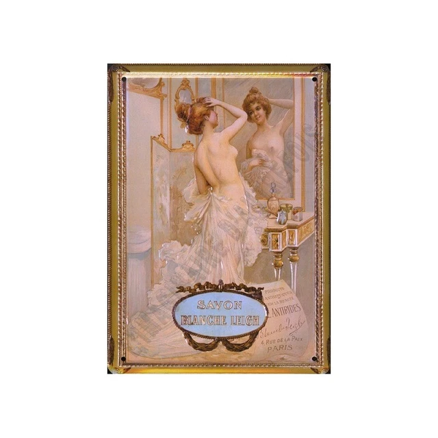 Plaque métal publicitaire 15x21cm bombée : Savon des bébés