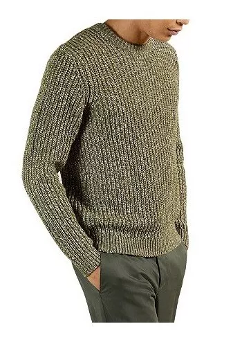 NWT Ted Baker of London Mens Chunky Crew Neck Jumper Sweater Khaki 3XL $175 H351
