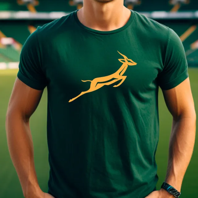 Springbok T-shirt South Africa African Rugby Birthday Fathers Day Dad Gift Top