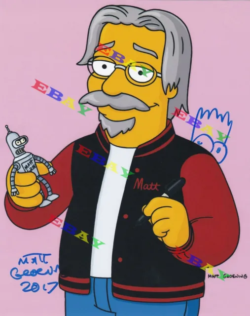 Matt Groening The Simpsons Bart Sketch Autographed Signed 8x10 Photo REPRINT