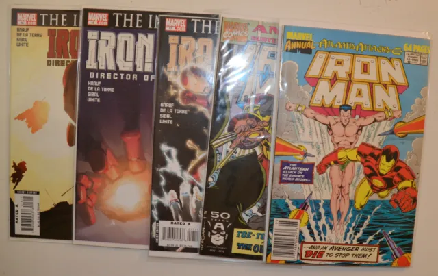 Iron Man Lot of 5 #16,17,18,Annual 10,12 Marvel (1989) 1st Series Comics