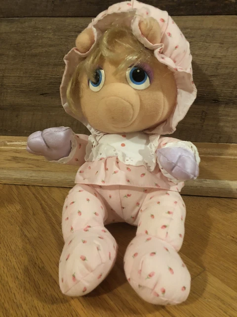 VTG 1984 Miss Piggy Baby 12"Muppet Babies Hasbro Henson Plush Stuff Prop Pampers