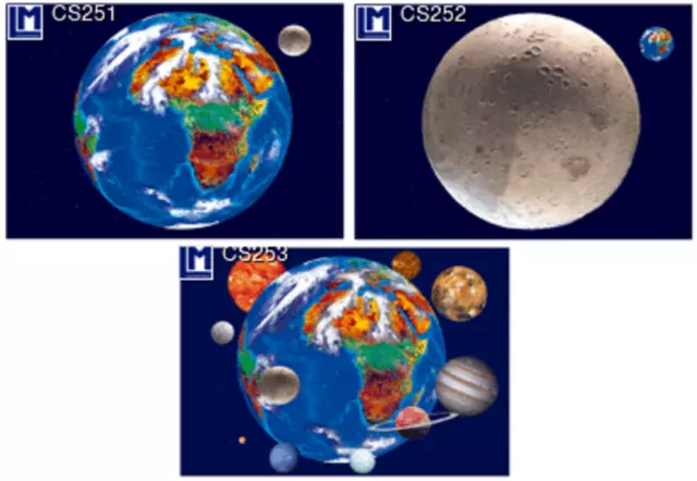 3 D Ansichtskarte Erde Mond Planeten Postkarte Wackelkarte Hologrammkarte Bilder