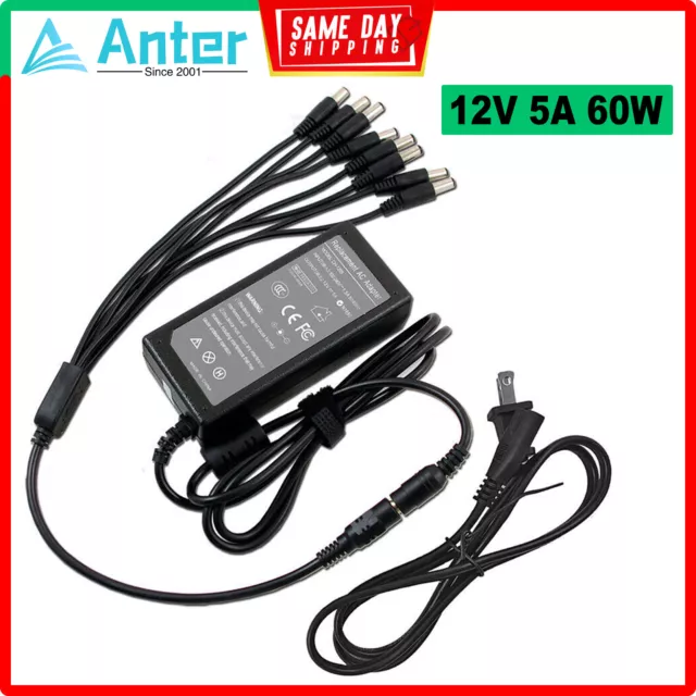 8 Port 12V 5A DC Power Adapter For Night Owl IR Security Cameras Charger Supply