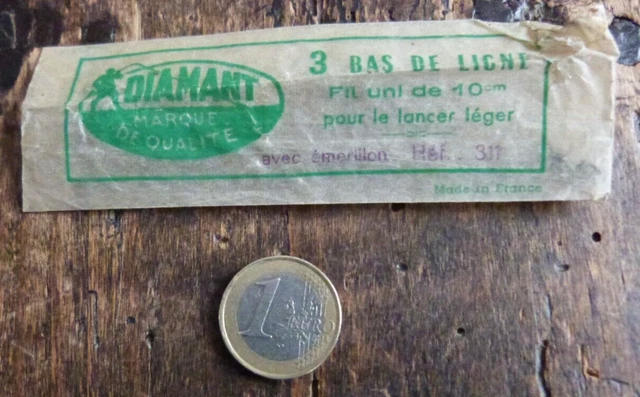 Lot Ancien De 3 Bas De Ligne Diamant Avec émerillons - Pêche Vintage