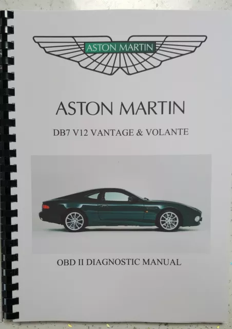 Aston Martin Db7 V12 Vantage 99-03 Obd Ii Diagnostic Manual Reprinted