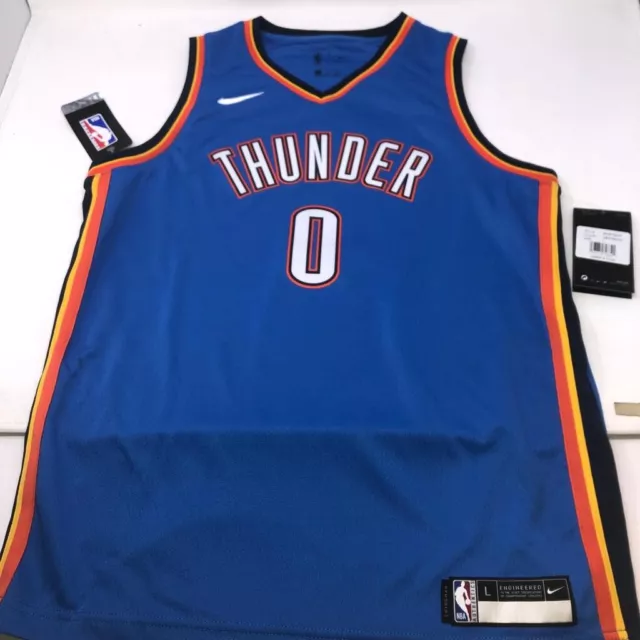 Nike Youth Russell Westbrook OKC Thunder Orange Swingman Jersey Sz L  (14/16)