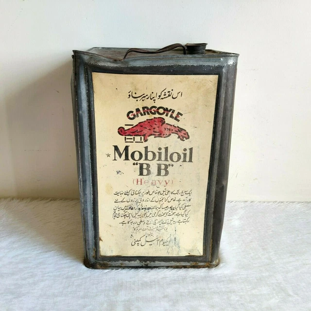 1930s Vintage Gargoyle Mobil Öl BB Schwer Dose Kann Werbe Auto USA