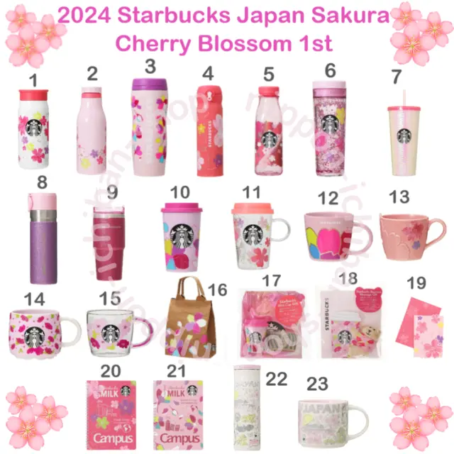 NEW Starbucks Japan SAKURA 2024 Cherry Blossoms 1st Mug Cup Thumbler Goods