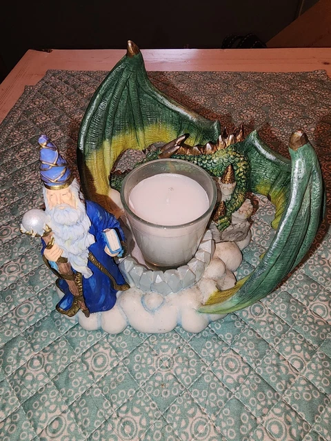 Dragon And Wizard Candle / Votive Display Holder