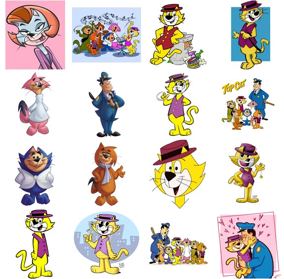 Top Cat characters, iron on T shirt transfer. Choose image and size